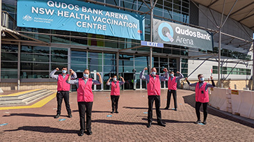 ICC Sydney team supports operations at Qudos Bank Arena NSW Health Vaccination Centre