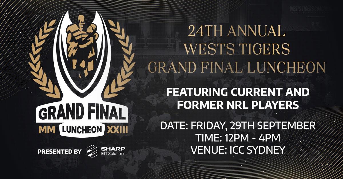 West Tigers Grand Final Luncheon is coming to ICC Sydney on 29 September 2023.