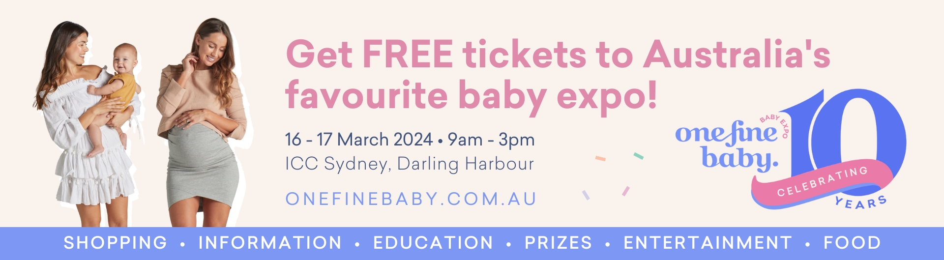One Fine Baby Expo is coming to ICC Sydney on 16 to 17 March 2024.