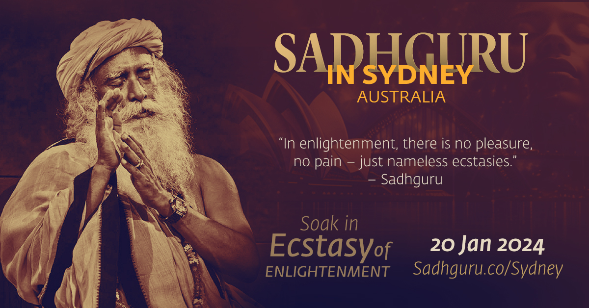 Sadhguru in Sydney, Australia event is coming to ICC Sydney on 20 January 2024.