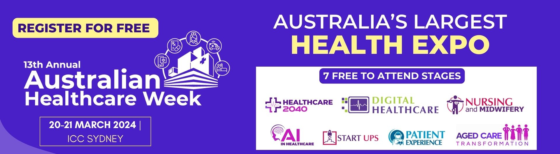 Australian Healthcare Week is heading to ICC Sydney on 20 to 21 March 2024.