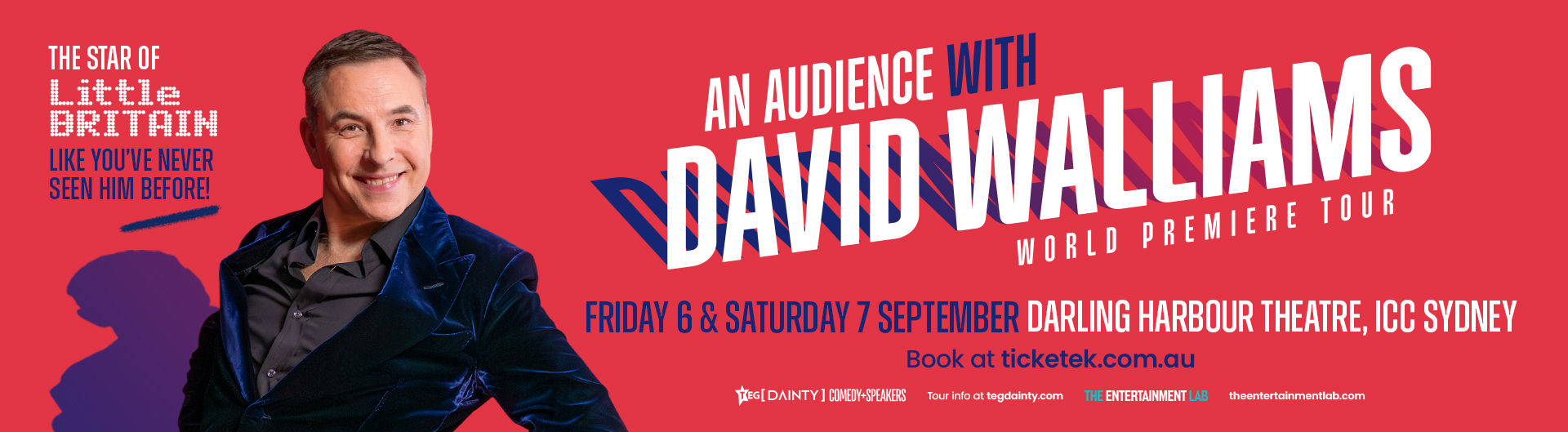 David Walliams is coming to ICC Sydney's Darling Harbour Theatre on 6-7 September 2024.