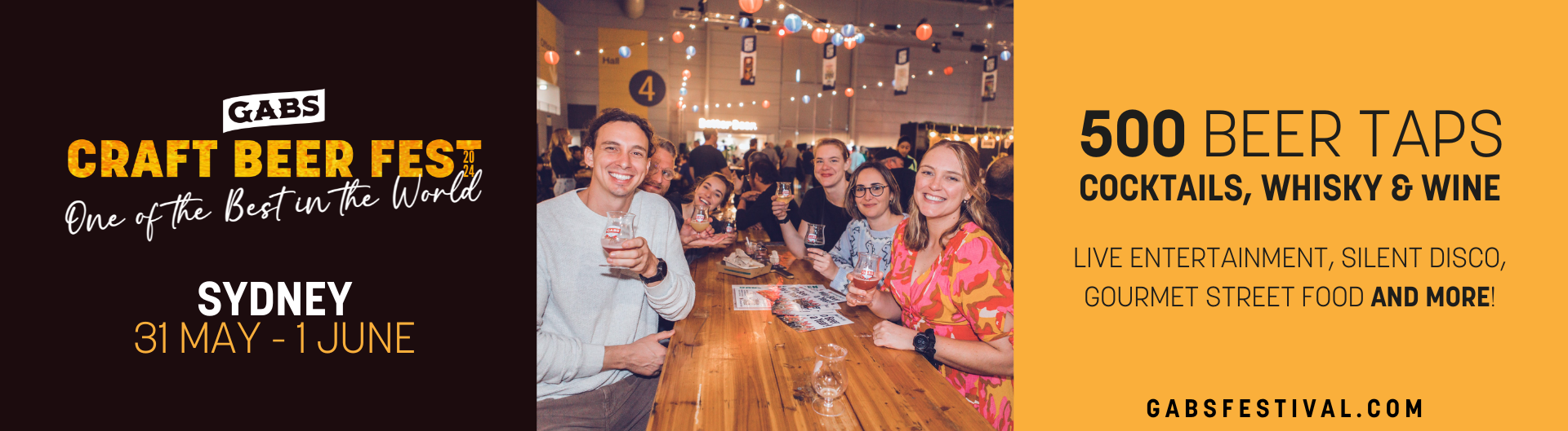 GABS Craft Beer Festival - Sydney is coming to ICC Sydney on 31 May to 1 June 2024.