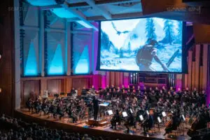 Image of Game On! event with live orchestra.