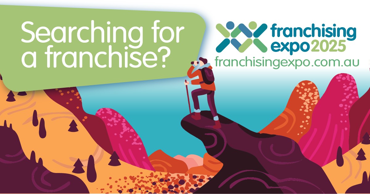 Franchising expo 2025 featuring an adventurer looking out at sea