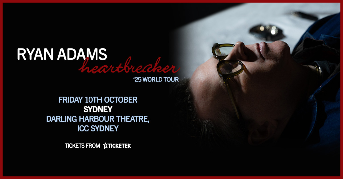 Ryan Adams is coming to Darling Harbour Theatre, ICC Sydney on Friday 10 October 2025