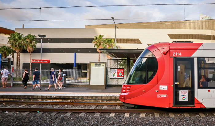 Exhibition Centre Light Rail Station.