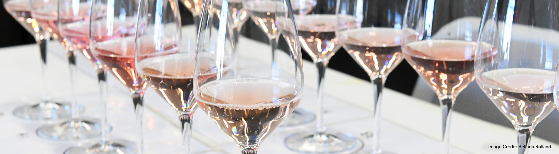 ICC Sydney NSW Wine Awards, a picture of a two rows of rose wine