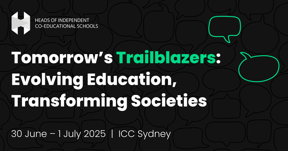 Heads of Independent Coed Schools is coming to ICC Sydney on 30 June to 1 July.