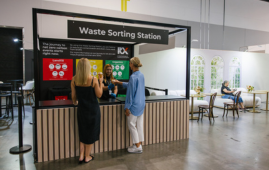 Reed case fair waste sorting station at iCC sydney Exhibition centre