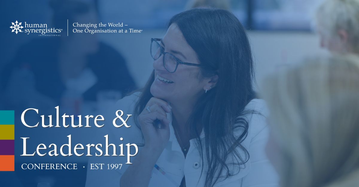 Culture and Leadership I Conference Image of woman smiling to the left of the camera and smiling (Mobile banner)