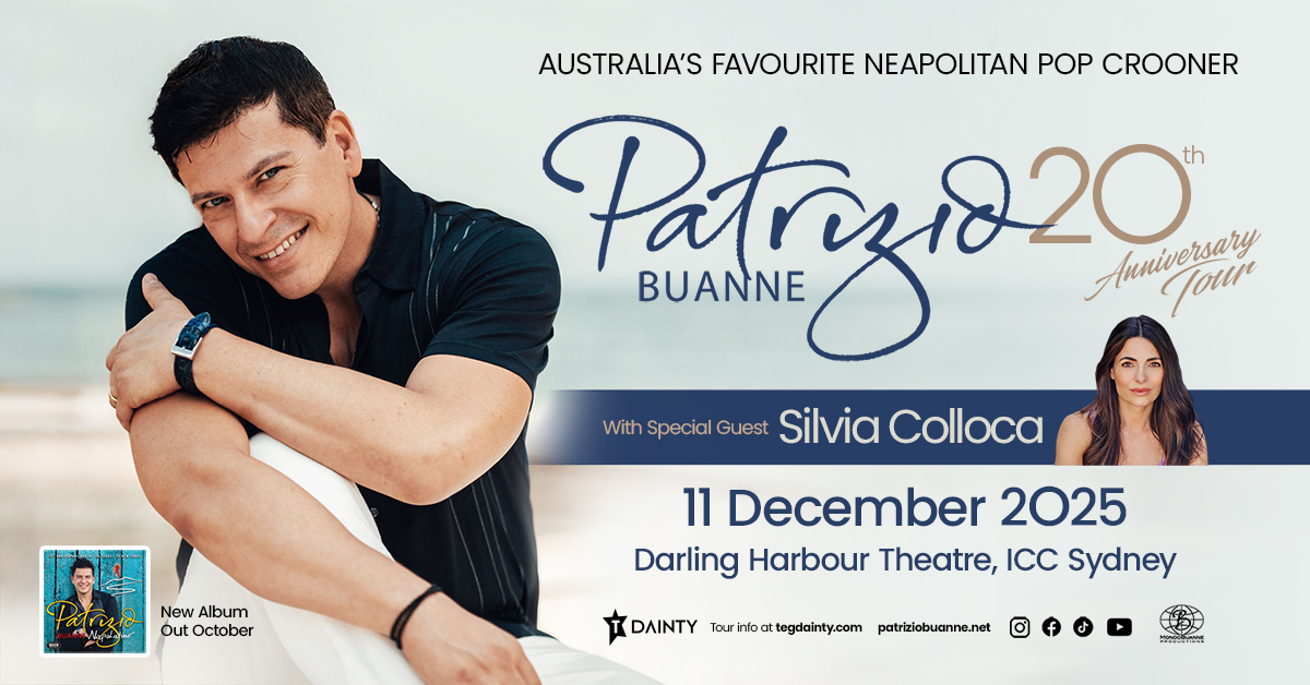 Mobile banner for Patrizio Buanne coming to Darling Harbour Theatre on 11 December 2025.