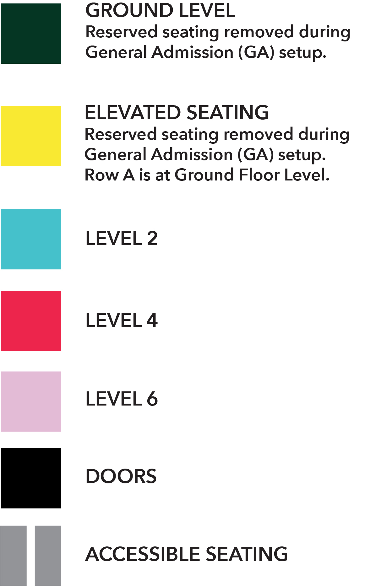 Seating Map Legend