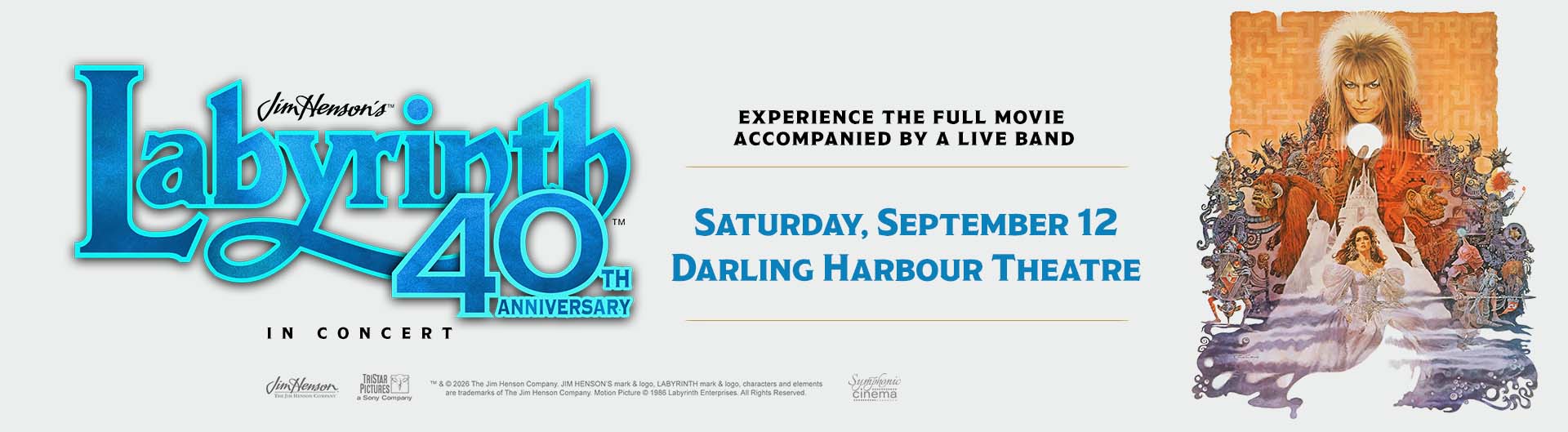 Labyrinth: In Concert is coming to Darling Harbour Theatre on Saturday 12 September 2026