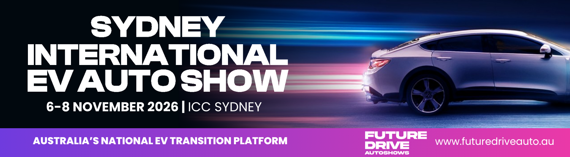 Sydney International EV Auto Show is coming to ICC Sydney, 6 - 8 November 2026.