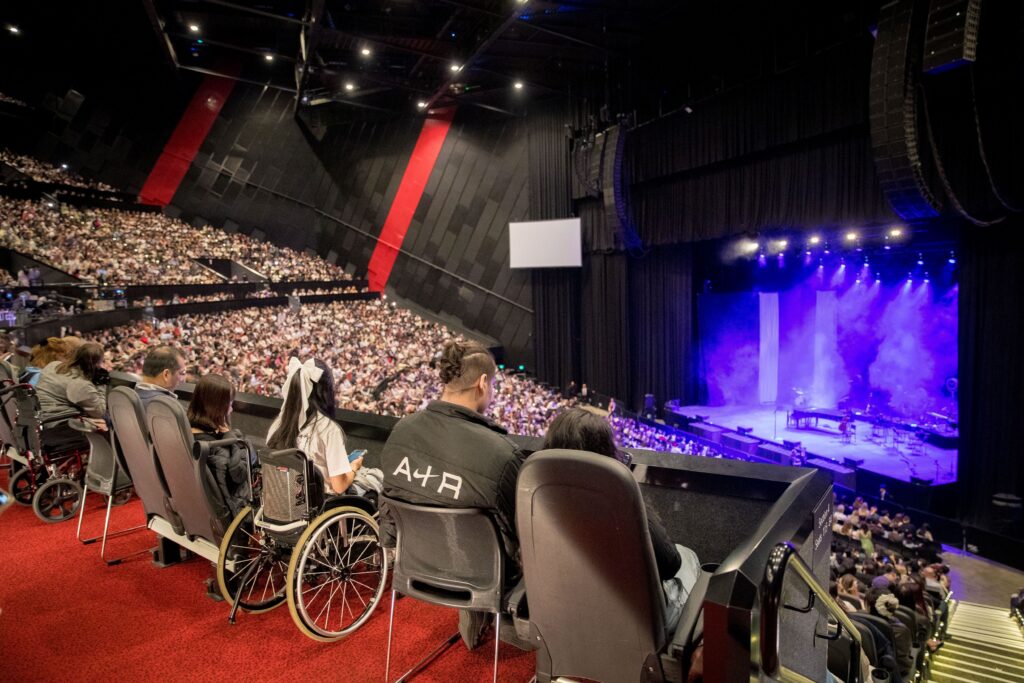 TikTok Entertainment Centre accessible seating, Level 2 Aware Super Theatre accessible seating areas.